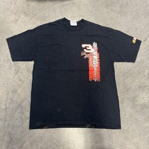 Vintage Dale Earnhardt Sr T-Shirt 2001 NASCAR Winston Cup Schedule  Black USA L
